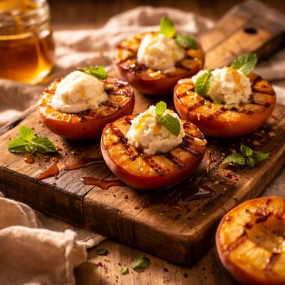 Grilled peaches