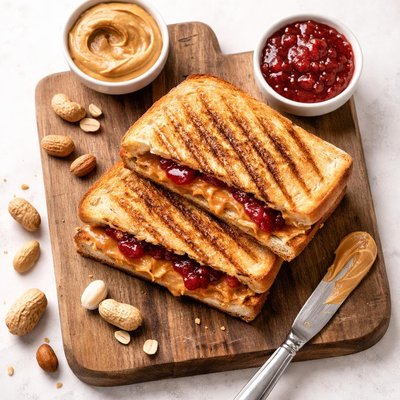 Grilled peanut butter and jelly sandwich
