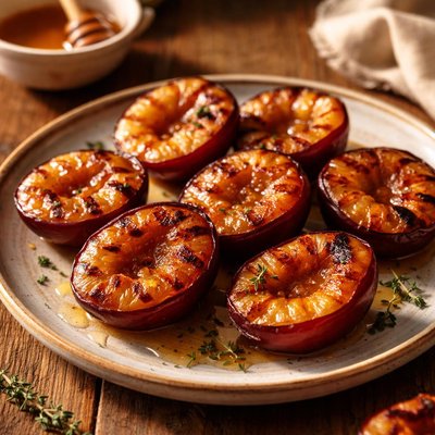 Grilled plums