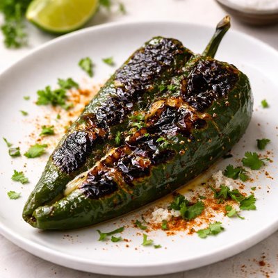 Grilled poblano pepper