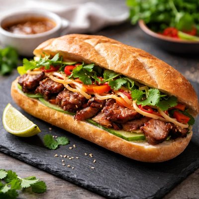 Grilled pork bahn mi