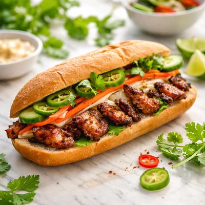 Grilled pork banh mi