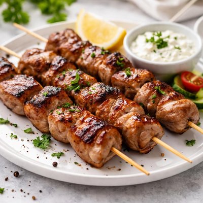 Grilled pork skewer