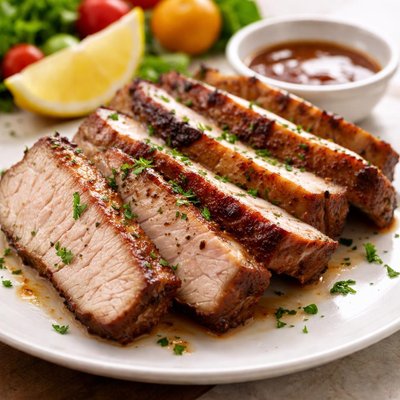 Grilled pork slices