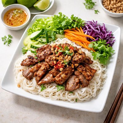Grilled pork with vermicelli