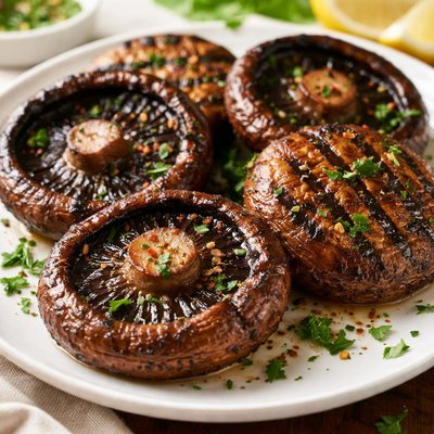 Grilled portobello mushrooms