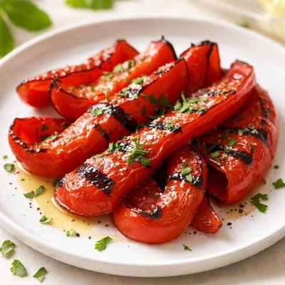 Grilled red bell pepper
