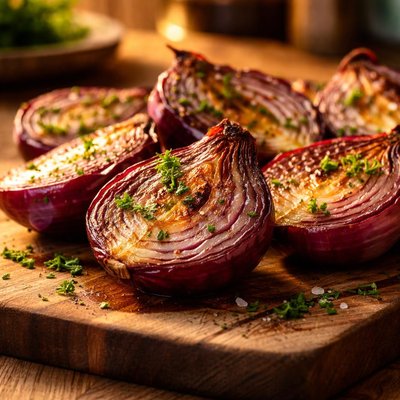 Grilled red onions