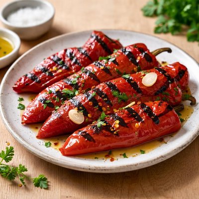 Grilled red peper