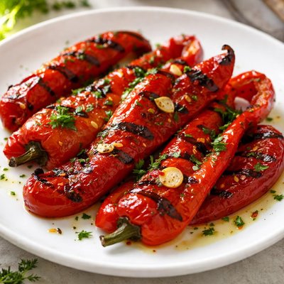 Grilled red peppers