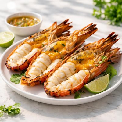 Grilled river prawn