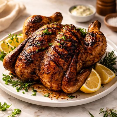 Grilled roast chicken