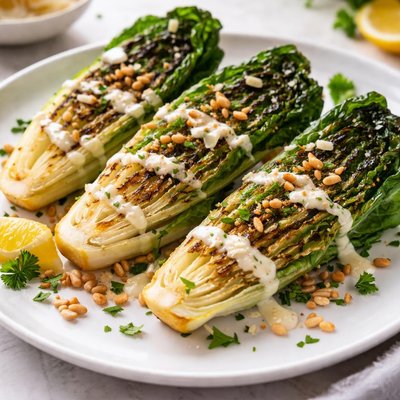 Grilled romaine lettuce