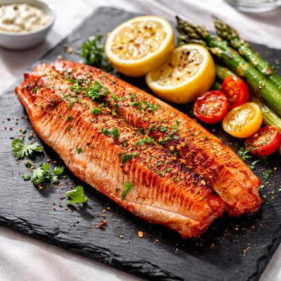 Grilled ruby red trout