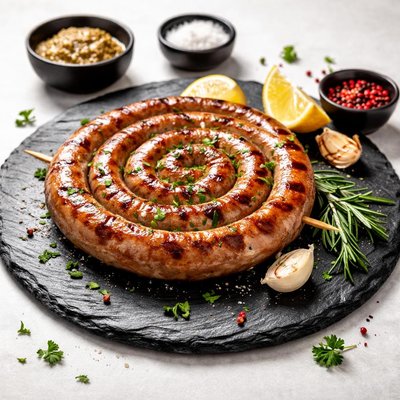 Grilled sausage coil