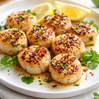 Grilled scallops