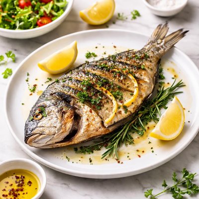 Grilled sea bream