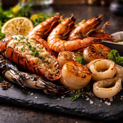 Grilled seafood