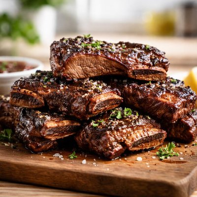 Grilled short beef ribs