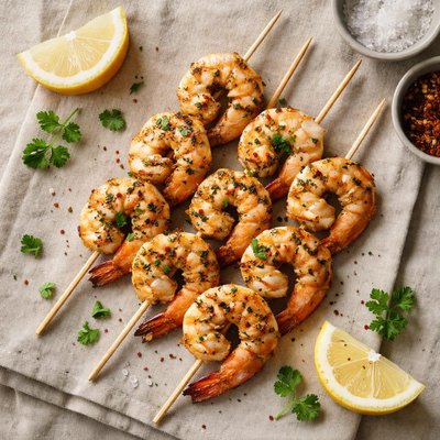 Grilled shrimp on a stick