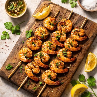 Grilled shrimp skewers