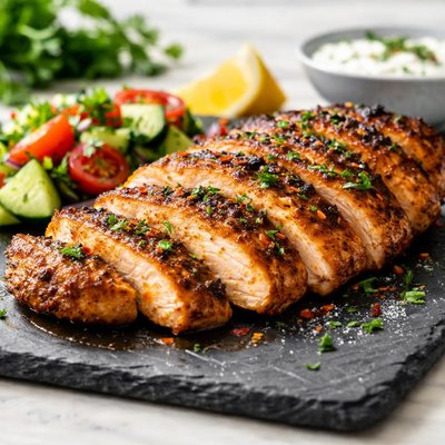 Grilled shwarma chicken breast