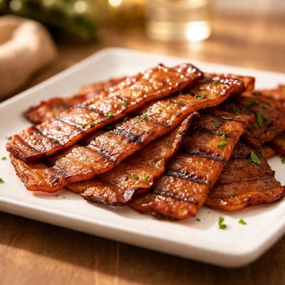 Grilled soy bacon