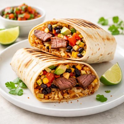 Grilled steak burrito