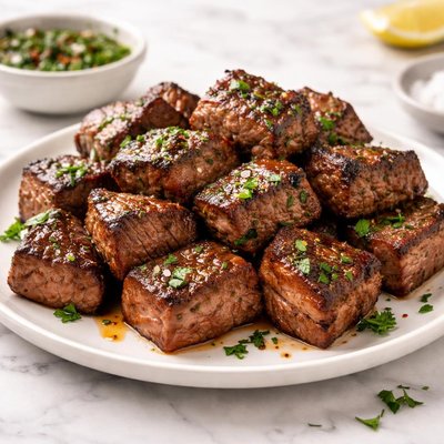 Grilled steak cubes