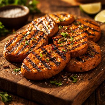 Grilled sweet potato slice