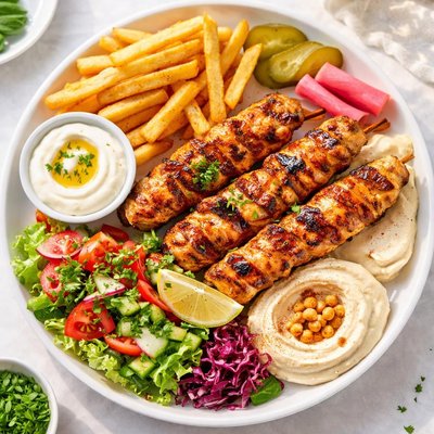 Grilled tawouk meal from malak al tawouk
