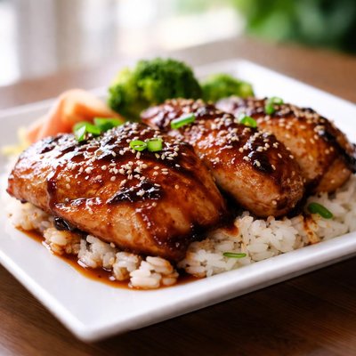 Grilled tenpen terayaki chicken