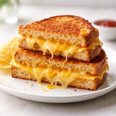 Grilled three cheese sandwich