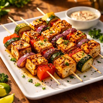 Grilled tofu skewers