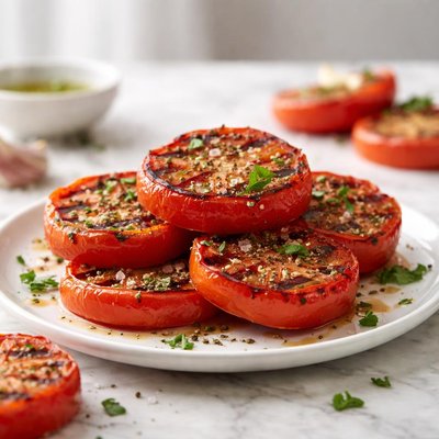 Grilled tomato slices
