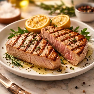Grilled tuna fillets