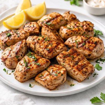 Grilled turkey pieces