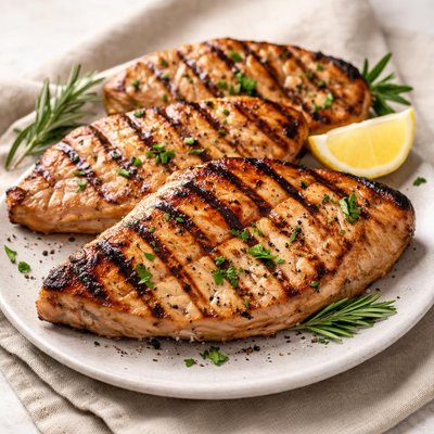 Grilled turkey steaks