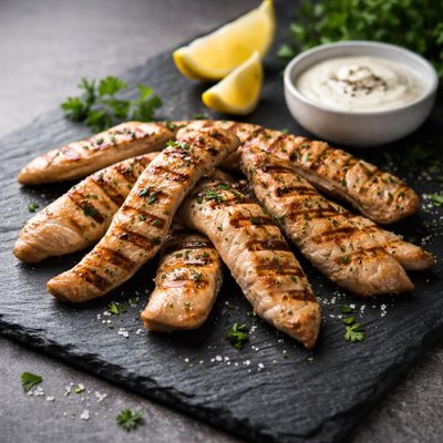 Grilled turkey strips