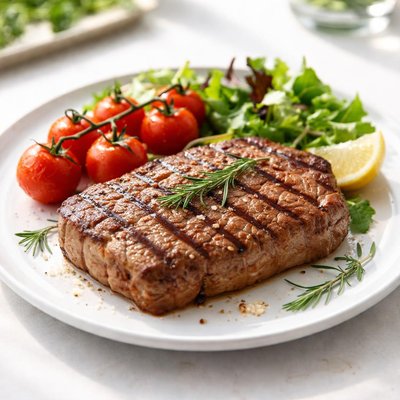 Grilled veal steak