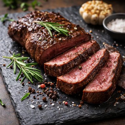 Grilled venison steak