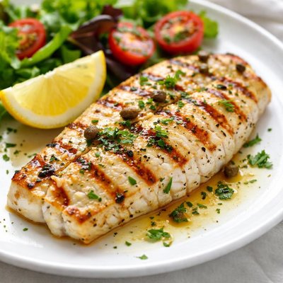 Grilled white fish