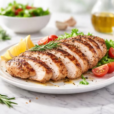 Grilled white turkey