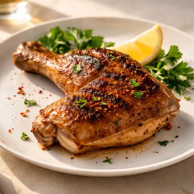 Grilled whole chicken leg