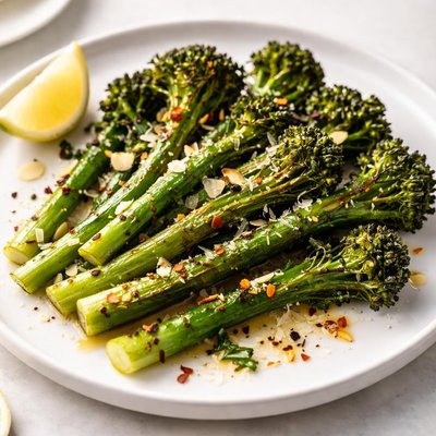Grilled wild broccoli