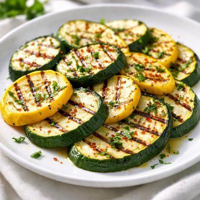 Grilled zucchini and yellow squash