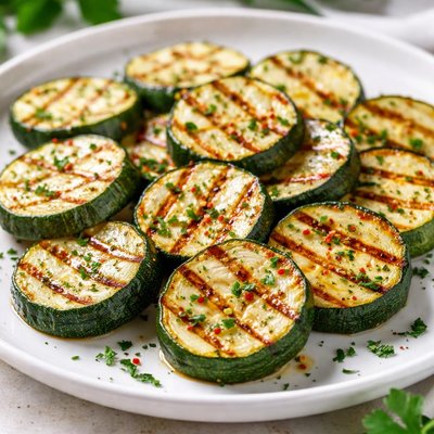 Grilled zucchini slices