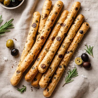 Grissini olive breadsticks