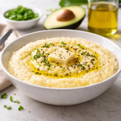 Grits with avocado oil