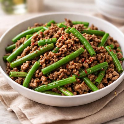 Ground beef and green beans